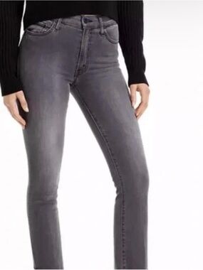 MOTHER Grey High-Rise Skinny Jeans
